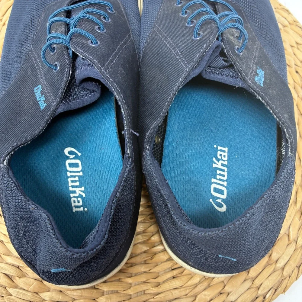 OluKai Nohea Moku Mens 9.5‎ Navy Blue Mesh Boat Shoes Sneakers 10283-4848